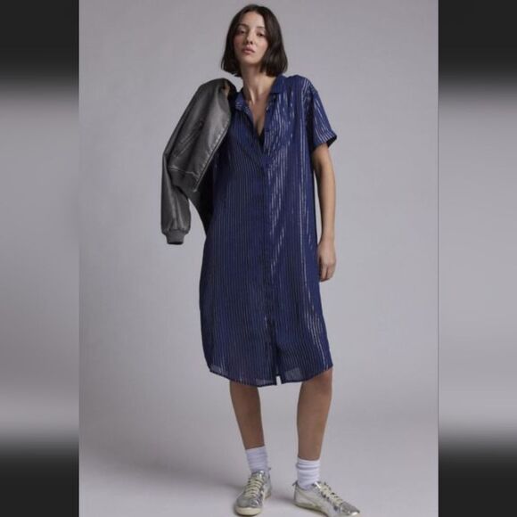 WILDFANG nwt Empower Pinstripe Shirt Dress Size M - Picture 10 of 16